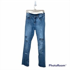 Judy blue straight distressed mid rise jeans